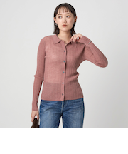 シアー ニット プルオーバー カーディガン