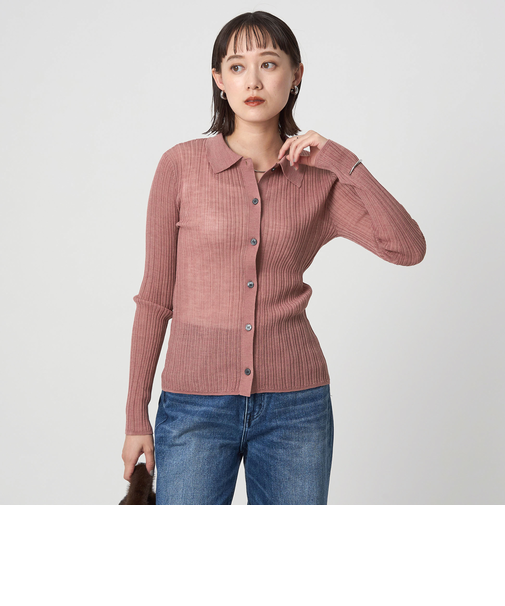 シアー ニット プルオーバー カーディガン