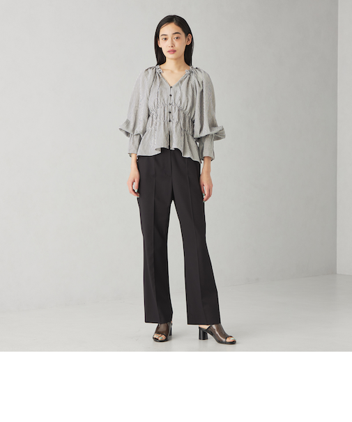 ＜EMMEL REFINES＞EM センタープレス フレアパンツ