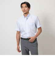 エブリット CC パナマ ストライプ スナップ ボタンダウン シャツ -イージーアイロン・接触冷感-