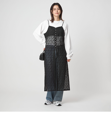 シアー レース キャミソールワンピース