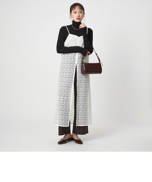 シアー レース キャミソールワンピース