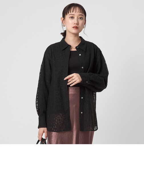 シアー レース シャツ