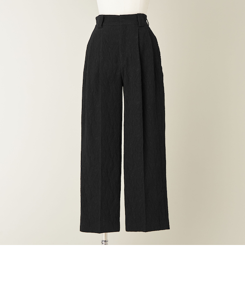 <conte>ジャガード タック ワイドパンツ