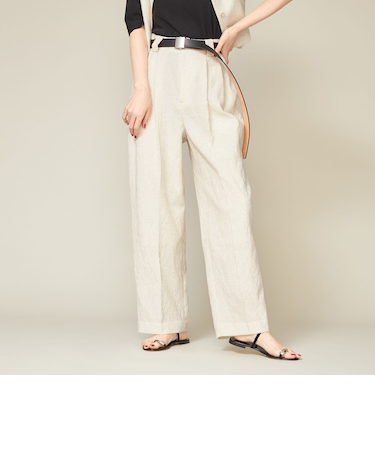 ＜conte＞ジャガード タック ワイドパンツ