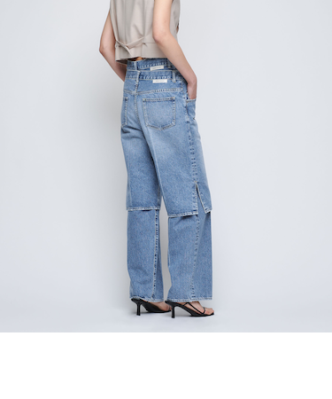 <AEWEN MATOPH>デニム スリット ハーフパンツ