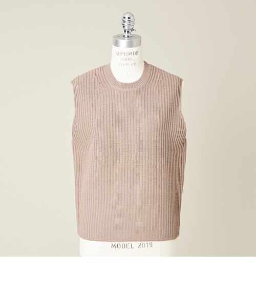 【DK.GRAY】ウールナイロン シアーノースリーブニット BEAUTY&YOUTH UNITED ARROWS - 【DK.GRAY】ウールナイロン シアー