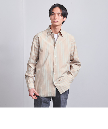 ALBINI カラーストライプ セミワイドカラーシャツ