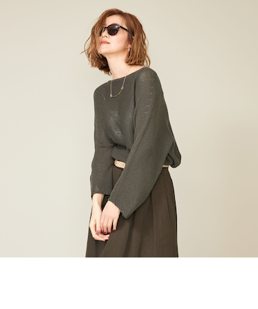 ＜conte＞シルク ボートネックニット