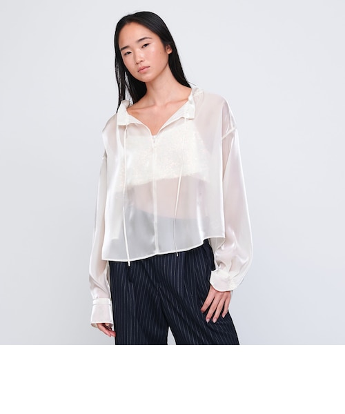 【CREAM】<LOEFF>コットン ツイル スキッパー シャツ UNISEX LOEFF＞コットン ツイル スキッパー シャツ UNISEX
