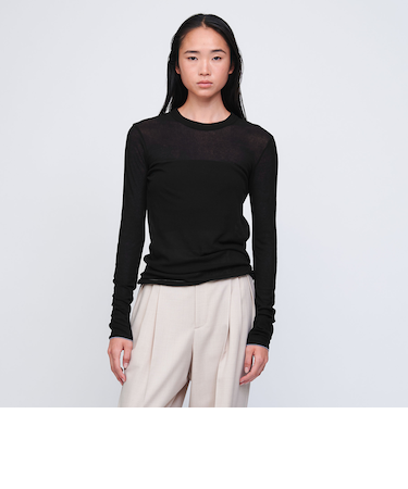 ＜AEWEN MATOPH＞シアー クルーネック カットソー