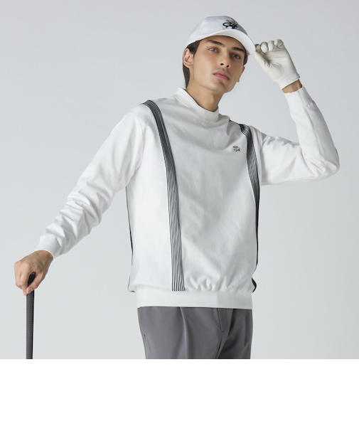 メンズ ライン クルーネック ニット