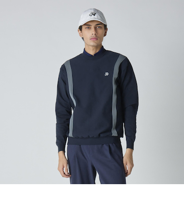 メンズ ライン クルーネック ニット