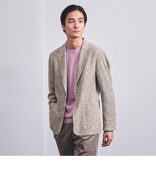 ジャガードストライプ シングル2ボタン テーラードジャケット T-MODEL