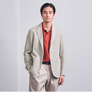 LANIFICIO ROMA ジャージ チェック ２ボタン シングルジャケット T―MODEL