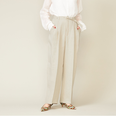 ＜conte＞ペーパー ベルテッド タックパンツ