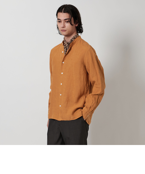 LIBECO バンドカラーシャツ