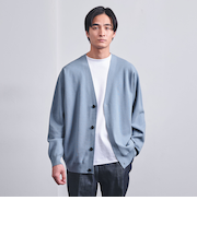 4シーズンズ ミラノリブ カーディガン ーウォッシャブルー