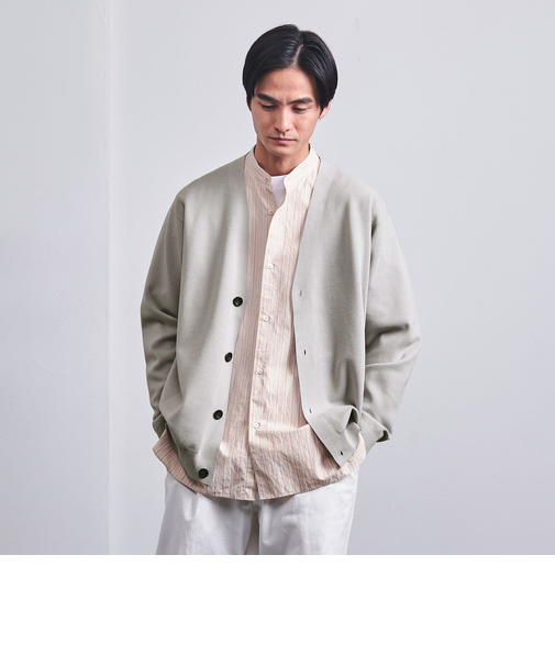 4シーズンズ ミラノリブ カーディガン ーウォッシャブルー