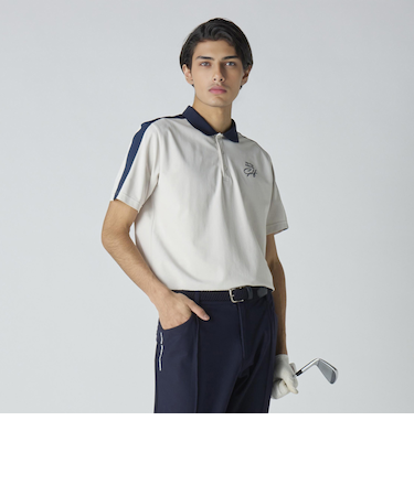 メンズ カノコ ポロシャツ-吸水速乾 UV 横ストレッチ-