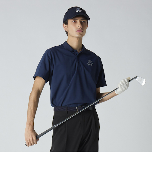 メンズ カノコ ポロシャツ-吸水速乾 UV 横ストレッチ-