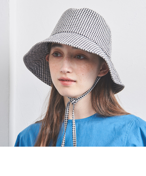 ギンガムチェック ハット UV