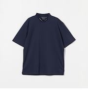 メンズ ロゴ ワイド ハイネック ポロシャツー吸水速乾ー