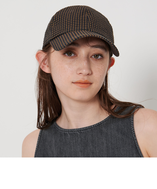 ギンガムチェック キャップ UV