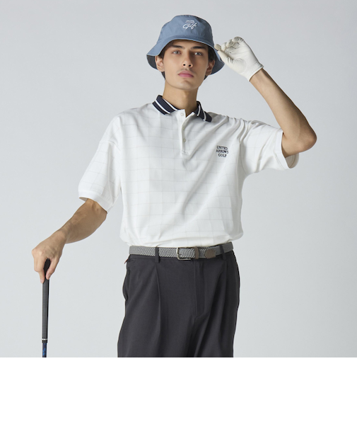 メンズ プレイド ジャガード ポロシャツ