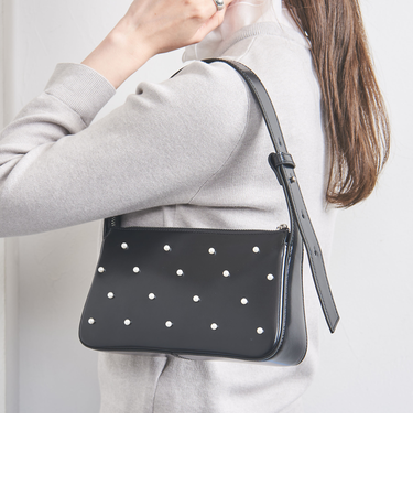 イミテーションパール ドット ワンショルダーバッグ