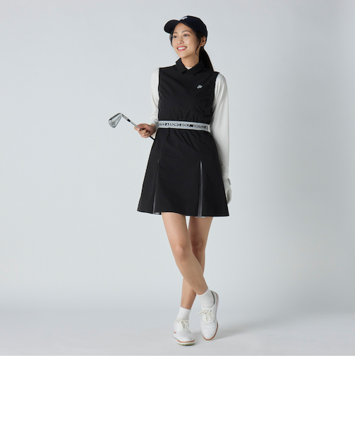 ロゴテープ ノースリーブ ワンピース