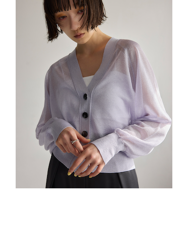 ＜EMMEL REFINES＞EM HW ラメシアー カーディガン