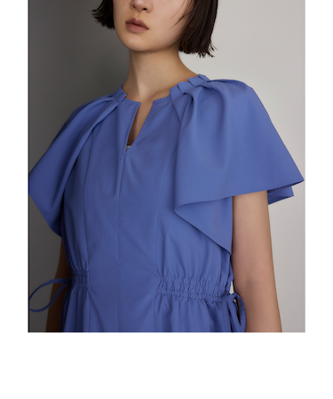 ＜EMMEL REFINES＞EM サイドリボン タックフレアスリーブ ワンピース