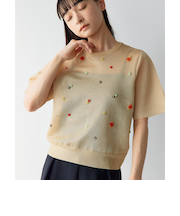 ＜EMMEL REFINES＞EM フラワービーズ シアー プルオーバー