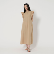 ＜EMMEL REFINES＞EM シャーリング フリル ノースリーブ ワンピース