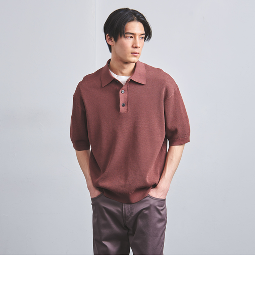 バーズアイ ニット ポロシャツ