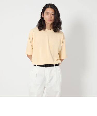 クレープ コットン ニット Tシャツ