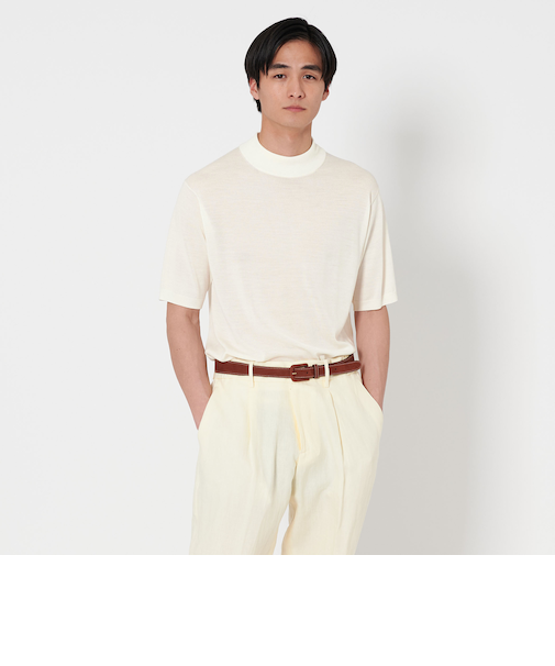 ウール ハイゲージ モックネック ニット