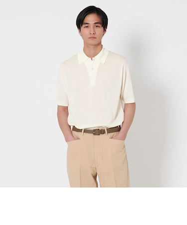 ウール ハイゲージ ニットポロシャツ