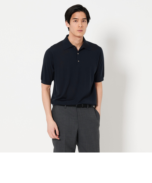 ウール ハイゲージ ニットポロシャツ