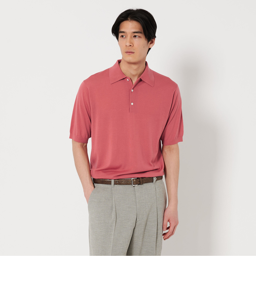 ウール ハイゲージ ニットポロシャツ