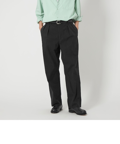 ツイル ピーチスキン 2プリーツ チノパンツ