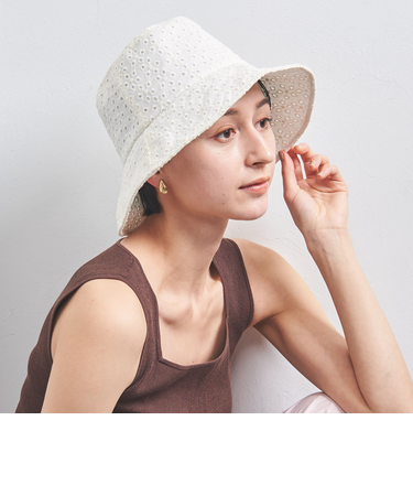コットンレース  ハット UV