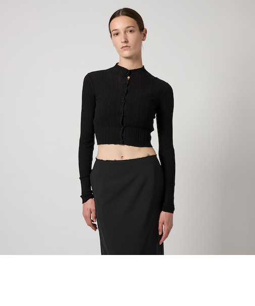 ＜AEWEN MATOPH＞シアー イレギュラー リブカーディガン