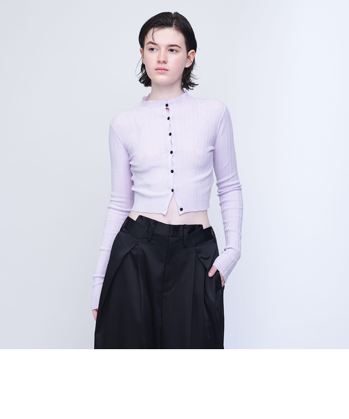 ＜AEWEN MATOPH＞シアー イレギュラー リブカーディガン