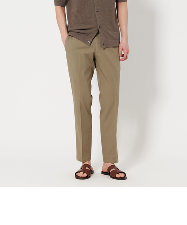 ギャバジン スリムテーパード ノープリーツ スラックス