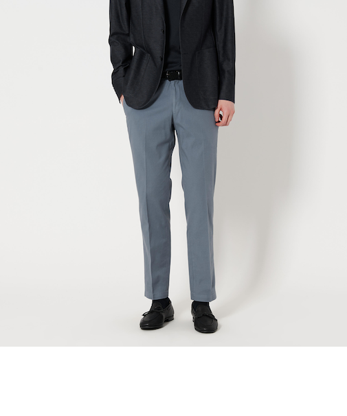 ギャバジン スリムテーパード ノープリーツ スラックス