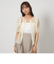 ＜EMMEL REFINES＞EM シフォンカット ジャカード ブラウス