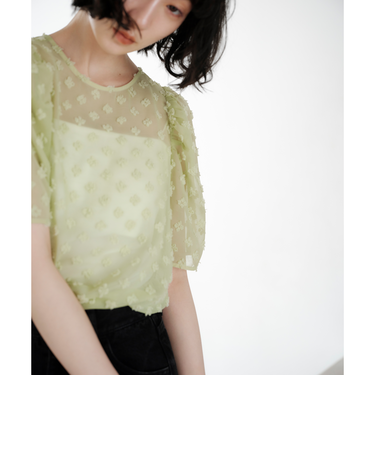 ＜EMMEL REFINES＞EM シフォンカット ジャカード ブラウス