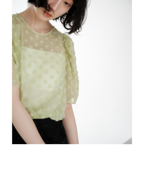 ＜EMMEL REFINES＞EM シフォンカット ジャカード ブラウス